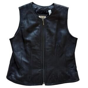 Lord & Taylor Black Soft Genuine Leather Vest Women’s Size 10P